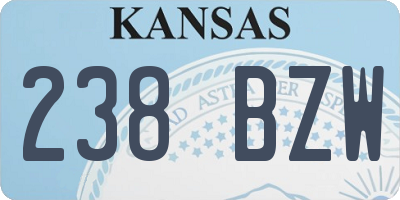 KS license plate 238BZW
