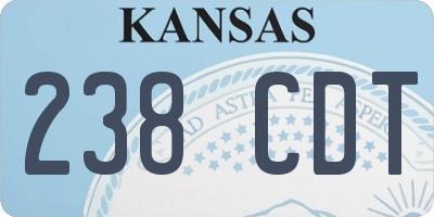 KS license plate 238CDT