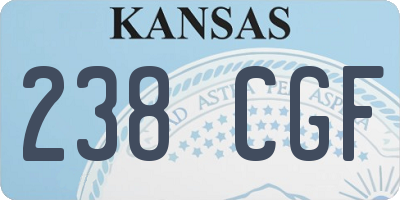 KS license plate 238CGF