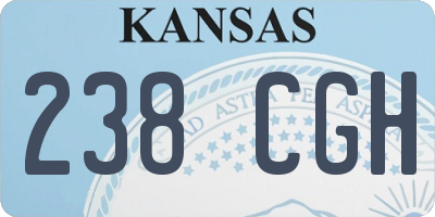 KS license plate 238CGH