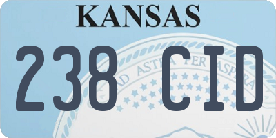 KS license plate 238CID