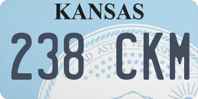 KS license plate 238CKM