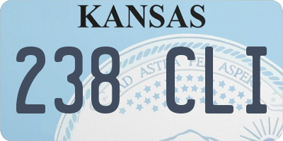 KS license plate 238CLI