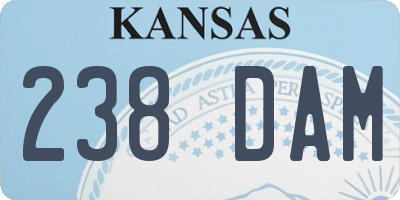 KS license plate 238DAM