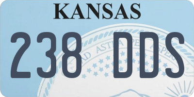 KS license plate 238DDS