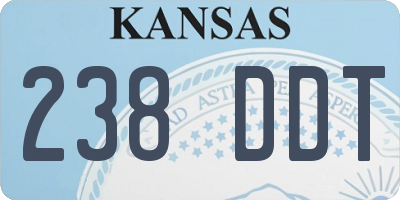 KS license plate 238DDT