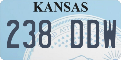 KS license plate 238DDW