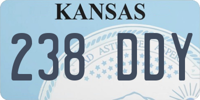KS license plate 238DDY