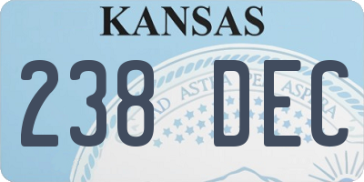 KS license plate 238DEC