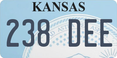 KS license plate 238DEE
