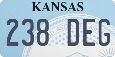 KS license plate 238DEG