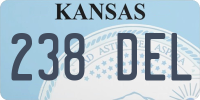 KS license plate 238DEL