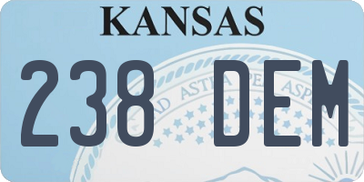KS license plate 238DEM