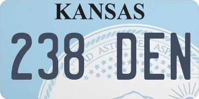 KS license plate 238DEN
