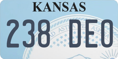 KS license plate 238DEO