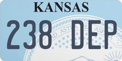 KS license plate 238DEP