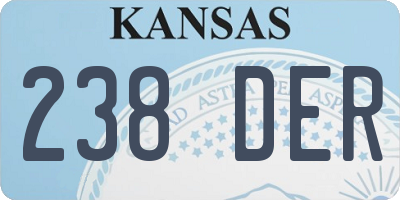 KS license plate 238DER
