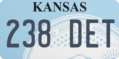 KS license plate 238DET