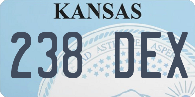 KS license plate 238DEX