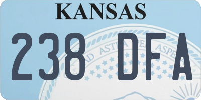 KS license plate 238DFA