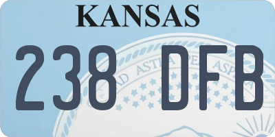 KS license plate 238DFB