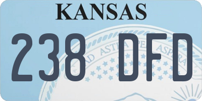 KS license plate 238DFD