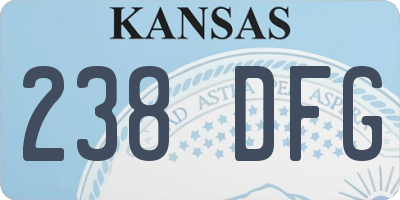 KS license plate 238DFG