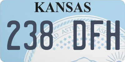 KS license plate 238DFH