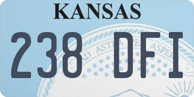 KS license plate 238DFI