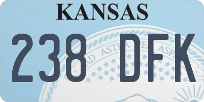 KS license plate 238DFK