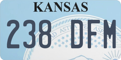 KS license plate 238DFM