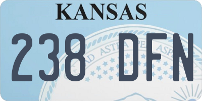 KS license plate 238DFN