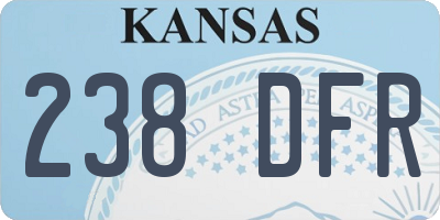 KS license plate 238DFR