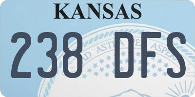 KS license plate 238DFS