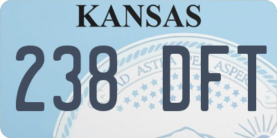 KS license plate 238DFT