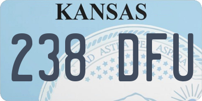 KS license plate 238DFU