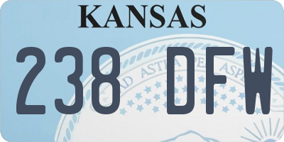 KS license plate 238DFW