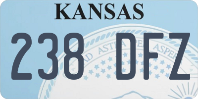 KS license plate 238DFZ