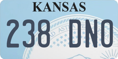KS license plate 238DNO