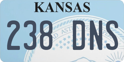 KS license plate 238DNS
