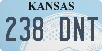 KS license plate 238DNT
