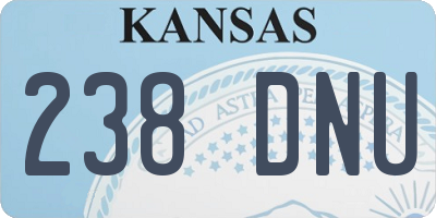 KS license plate 238DNU