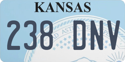 KS license plate 238DNV