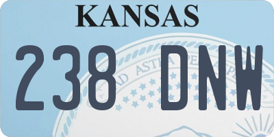 KS license plate 238DNW