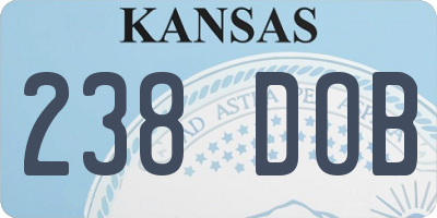 KS license plate 238DOB