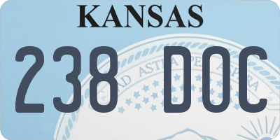 KS license plate 238DOC