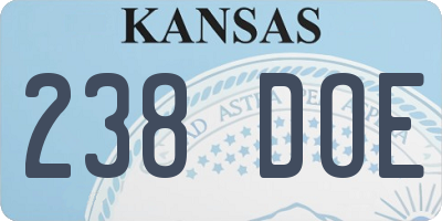 KS license plate 238DOE