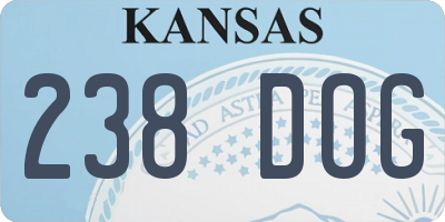 KS license plate 238DOG