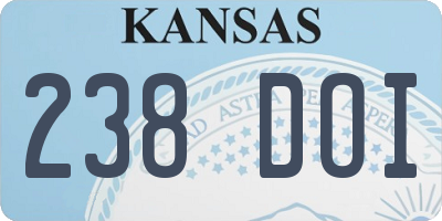 KS license plate 238DOI