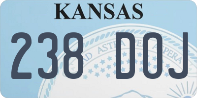 KS license plate 238DOJ